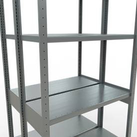 SCHULTE Lagertechnik - Doppel-Grundregal Stecksystem MULTIPlus250 - 3000x1000x(2x400) mm, 14 Böden, verzinkt