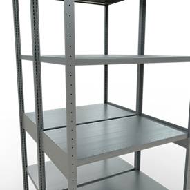 SCHULTE Lagertechnik - Doppel-Grundregal Stecksystem MULTIPlus250 - 3000x1000x(2x600) mm, 14 Böden, verzinkt