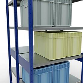 Schulte Lagertechnik  Dubbele legbordstellingen. Type 250 kg - 2500x1000x2x600 mm, 12 legborden