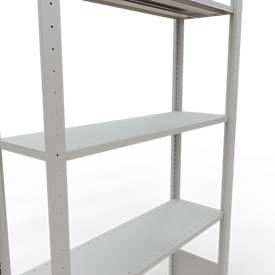 Schulte Lagertechnik Fachbodenregal MULTIplus150, Steck-Grundregal, B 1000 x T 300 x H 2000 mm, 5 Ebenen, bis 1300 kg, lichtgrau