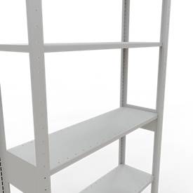 Schulte Lagertechnik Fachbodenregal MULTIplus150, Steck-Grundregal, B 1000 x T 300 x H 2500 mm, 6 Ebenen, bis 1400 kg, lichtgrau