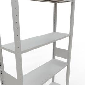 Schulte Lagertechnik Fachbodenregal MULTIplus150, Steck-Grundregal, B 1000 x T 300 x H 3000 mm, 7 Ebenen, bis 1500 kg, lichtgrau