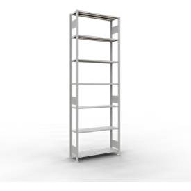 Schulte Lagertechnik Fachbodenregal MULTIplus150, Steck-Grundregal, B 1000 x T 300 x H 3000 mm, 7 Ebenen, bis 1500 kg, lichtgrau