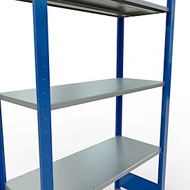 Schulte Lagertechnik Fachbodenregal MULTIplus150, Steck-Grundregal, B 1000 x T 400 x H 2000 mm, 5 Ebenen, bis 1300 kg, enzianblau/verzinkt