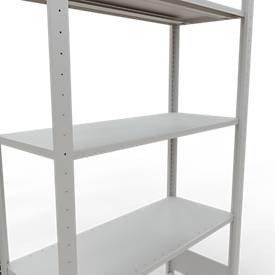 Schulte Lagertechnik Fachbodenregal MULTIplus150, Steck-Grundregal, B 1000 x T 400 x H 2000 mm, 5 Ebenen, bis 1300 kg, lichtgrau