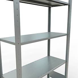 Schulte Lagertechnik Fachbodenregal MULTIplus150, Steck-Grundregal, B 1000 x T 400 x H 2000 mm, 5 Ebenen, bis 1300 kg, verzinkt