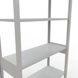 Schulte Lagertechnik Fachbodenregal MULTIplus150, Steck-Grundregal, B 1000 x T 400 x H 2500 mm, 6 Ebenen, bis 1400 kg, lichtgrau