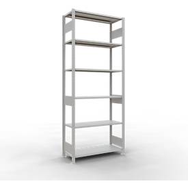 Schulte Lagertechnik Fachbodenregal MULTIplus150, Steck-Grundregal, B 1000 x T 400 x H 2500 mm, 6 Ebenen, bis 1400 kg, lichtgrau
