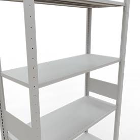 Schulte Lagertechnik Fachbodenregal MULTIplus150, Steck-Grundregal, B 1000 x T 400 x H 3000 mm, 7 Ebenen, bis 1500 kg, lichtgrau