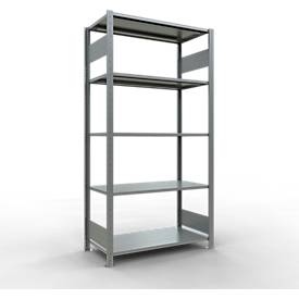 Schulte Lagertechnik Fachbodenregal MULTIplus150, Steck-Grundregal, B 1000 x T 500 x H 2000 mm, 5 Ebenen, bis 1300 kg, verzinkt