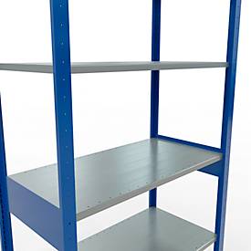 Schulte Lagertechnik Fachbodenregal MULTIplus150, Steck-Grundregal, B 1000 x T 500 x H 2500 mm, 6 Ebenen, bis 1400 kg, enzianblau/verzinkt