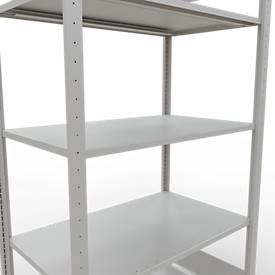 Schulte Lagertechnik Fachbodenregal MULTIplus150, Steck-Grundregal, B 1000 x T 600 x H 2000 mm, 5 Ebenen, bis 1300 kg, lichtgrau