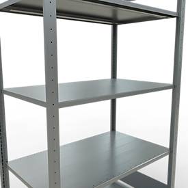 Schulte Lagertechnik Fachbodenregal MULTIplus150, Steck-Grundregal, B 1000 x T 600 x H 2000 mm, 5 Ebenen, bis 1300 kg, verzinkt
