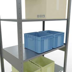 Schulte Lagertechnik Fachbodenregal MULTIplus150, Steck-Grundregal, B 1000 x T 600 x H 2500 mm, 6 Ebenen, bis 1400 kg, verzinkt