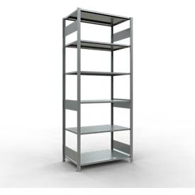 Schulte Lagertechnik Fachbodenregal MULTIplus150, Steck-Grundregal, B 1000 x T 600 x H 2500 mm, 6 Ebenen, bis 1400 kg, verzinkt