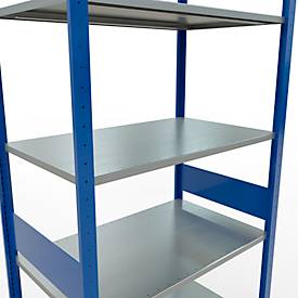 Schulte Lagertechnik Fachbodenregal MULTIplus150, Steck-Grundregal, B 1000 x T 600 x H 3000 mm, 7 Ebenen, bis 1500 kg, enzianblau/verzinkt