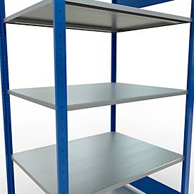 Schulte Lagertechnik Fachbodenregal MULTIplus150, Steck-Grundregal, B 1000 x T 800 x H 2000 mm, 5 Ebenen, bis 1300 kg, enzianblau/verzinkt