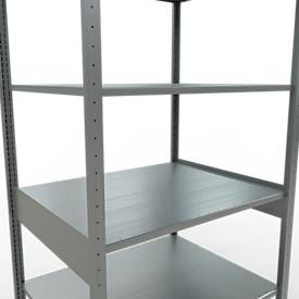 Schulte Lagertechnik Fachbodenregal MULTIplus150, Steck-Grundregal, B 1000 x T 800 x H 2500 mm, 6 Ebenen, bis 1400 kg, verzinkt