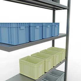 SCHULTE Lagertechnik Fachbodenregal - Stecksystem MULTIplus 250 Anbauregal - 2000x1300x300 mm, Typ 250 kg