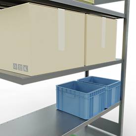 SCHULTE Lagertechnik Fachbodenregal - Stecksystem MULTIplus 250 Anbauregal - 2000x1300x500 mm, Typ 250 kg