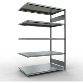 SCHULTE Lagertechnik Fachbodenregal - Stecksystem MULTIplus 250 Anbauregal - 2000x1300x800 mm, Typ 250 kg