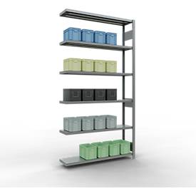 SCHULTE Lagertechnik Fachbodenregal - Stecksystem MULTIplus 250 Anbauregal - 2500x1300x300 mm, Typ 250 kg