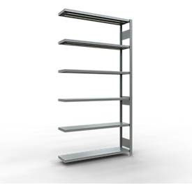 SCHULTE Lagertechnik Fachbodenregal - Stecksystem MULTIplus 250 Anbauregal - 2500x1300x300 mm, Typ 250 kg