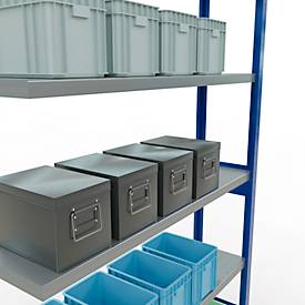 SCHULTE Lagertechnik Fachbodenregal - Stecksystem MULTIplus 250 Anbauregal - 2500x1300x300 mm, Typ 250 kg