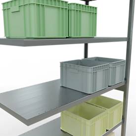 SCHULTE Lagertechnik Fachbodenregal - Stecksystem MULTIplus 250 Anbauregal - 2500x1300x600 mm, Typ 250 kg