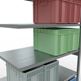 SCHULTE Lagertechnik Fachbodenregal - Stecksystem MULTIplus 250 Anbauregal - 2500x1300x800 mm, Typ 250 kg