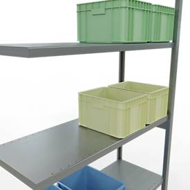 SCHULTE Lagertechnik Fachbodenregal - Stecksystem MULTIplus 250 Anbauregal - 3000x1300x500 mm, Typ 250 kg