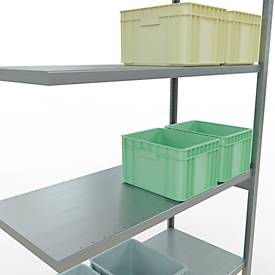 SCHULTE Lagertechnik Fachbodenregal - Stecksystem MULTIplus 250 Anbauregal - 3000x1300x600 mm, Typ 250 kg