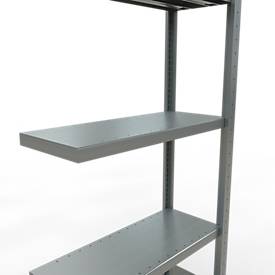 Schulte Lagertechnik Fachbodenregal-Stecksystem MULTIplus 250, Anbauregal, Längenriegel, 2000x750x300 mm, 5 Böden, verzinkt