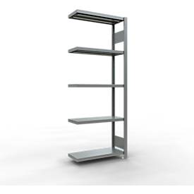 Schulte Lagertechnik Fachbodenregal-Stecksystem MULTIplus 250, Anbauregal, Längenriegel, 2000x750x300 mm, 5 Böden, verzinkt