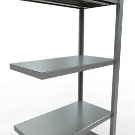 Schulte Lagertechnik Fachbodenregal-Stecksystem MULTIplus 250, Anbauregal, Längenriegel, 2000x750x400 mm, 5 Böden, verzinkt