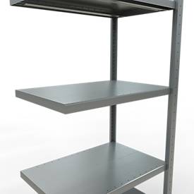 Schulte Lagertechnik Fachbodenregal-Stecksystem MULTIplus 250, Anbauregal, Längenriegel, 2000x750x500 mm, 5 Böden, verzinkt