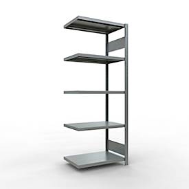 Schulte Lagertechnik Fachbodenregal-Stecksystem MULTIplus 250, Anbauregal, Längenriegel, 2000x750x600 mm, 5 Böden, verzinkt