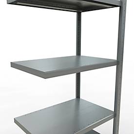 Schulte Lagertechnik Fachbodenregal-Stecksystem MULTIplus 250, Anbauregal, Längenriegel, 2000x750x600 mm, 5 Böden, verzinkt