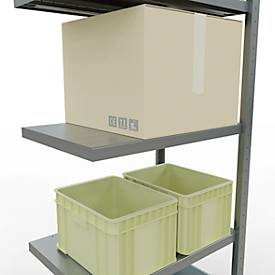 Schulte Lagertechnik Fachbodenregal-Stecksystem MULTIplus 250, Anbauregal, Längenriegel, 2000x750x600 mm, 5 Böden, verzinkt