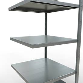 Schulte Lagertechnik Fachbodenregal-Stecksystem MULTIplus 250, Anbauregal, Längenriegel, 2000x750x800 mm, 5 Böden, verzinkt