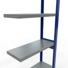 Schulte Lagertechnik Fachbodenregal-Stecksystem MULTIplus 250, Anbauregal, Längenriegel, 2500x750x300 mm, 6 Böden, enzianblau/verzinkt