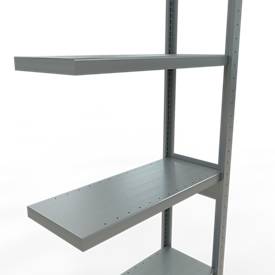 Schulte Lagertechnik Fachbodenregal-Stecksystem MULTIplus 250, Anbauregal, Längenriegel, 2500x750x300 mm, 6 Böden, verzinkt