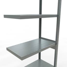 Schulte Lagertechnik Fachbodenregal-Stecksystem MULTIplus 250, Anbauregal, Längenriegel, 2500x750x400 mm, 6 Böden, verzinkt