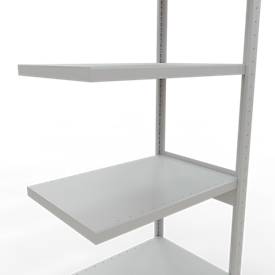 Schulte Lagertechnik Fachbodenregal-Stecksystem MULTIplus 250, Anbauregal, Längenriegel, 2500x750x500 mm, 6 Böden, lichtgrau