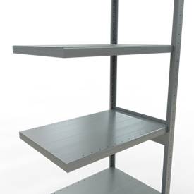 Schulte Lagertechnik Fachbodenregal-Stecksystem MULTIplus 250, Anbauregal, Längenriegel, 2500x750x500 mm, 6 Böden, verzinkt