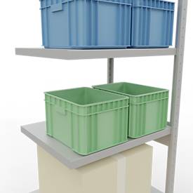 Schulte Lagertechnik Fachbodenregal-Stecksystem MULTIplus 250, Anbauregal, Längenriegel, 2500x750x600 mm, 6 Böden, lichtgrau