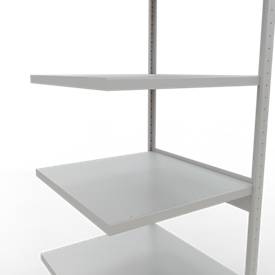 Schulte Lagertechnik Fachbodenregal-Stecksystem MULTIplus 250, Anbauregal, Längenriegel, 2500x750x800 mm, 6 Böden, lichtgrau