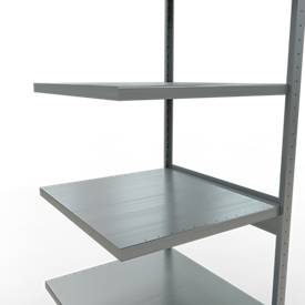 Schulte Lagertechnik Fachbodenregal-Stecksystem MULTIplus 250, Anbauregal, Längenriegel, 2500x750x800 mm, 6 Böden, verzinkt
