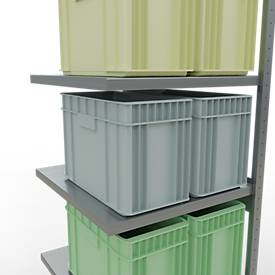 Schulte Lagertechnik Fachbodenregal-Stecksystem MULTIplus 250, Anbauregal, Längenriegel, 2500x750x800 mm, 6 Böden, verzinkt