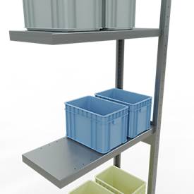 Schulte Lagertechnik Fachbodenregal-Stecksystem MULTIplus 250, Anbauregal, Längenriegel, 3000x750x300 mm, 7 Böden, verzinkt